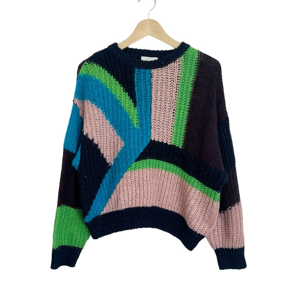 Topshop oversized colour-block knit sweater
